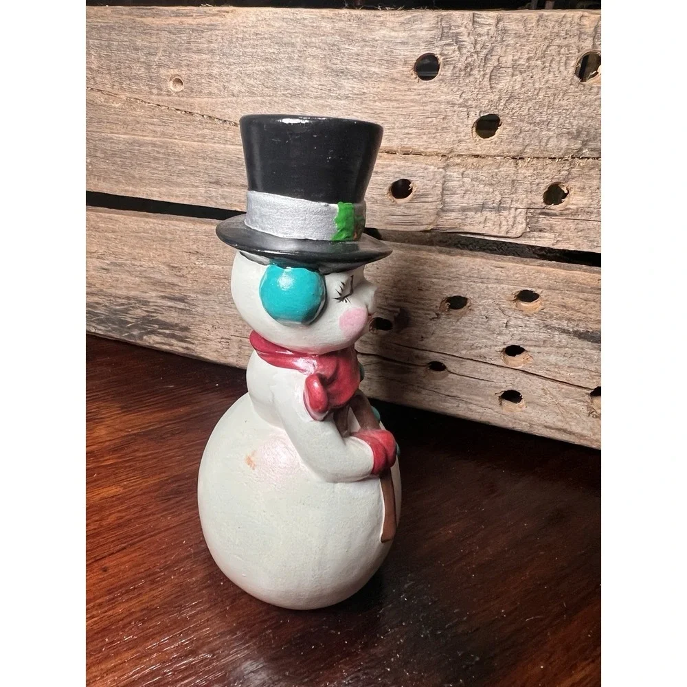 Vintage Ceramic Christmas Frosty Snowman Hand Painted‎ 6